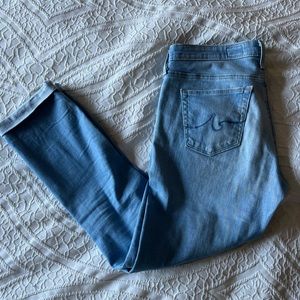 Adriano Goldschmied Light wash ripped cropped jeans